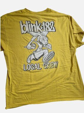 Rare Blink 182 Bunny Shirt Local Crew 2024 Tour Shirt Sz XL - YELLOW